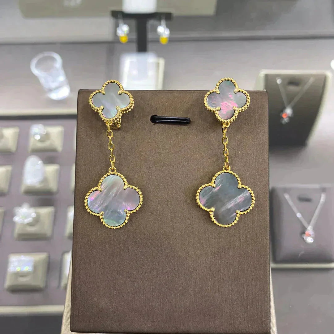 [Royal Top]CLOVER 2 MOTIFS  EARRINGS (MULTIPLE CHOICESC