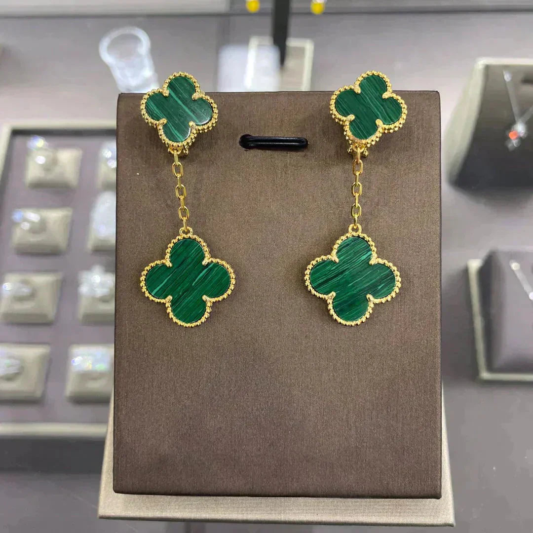 [Royal Top]CLOVER 2 MOTIFS  EARRINGS (MULTIPLE CHOICESC