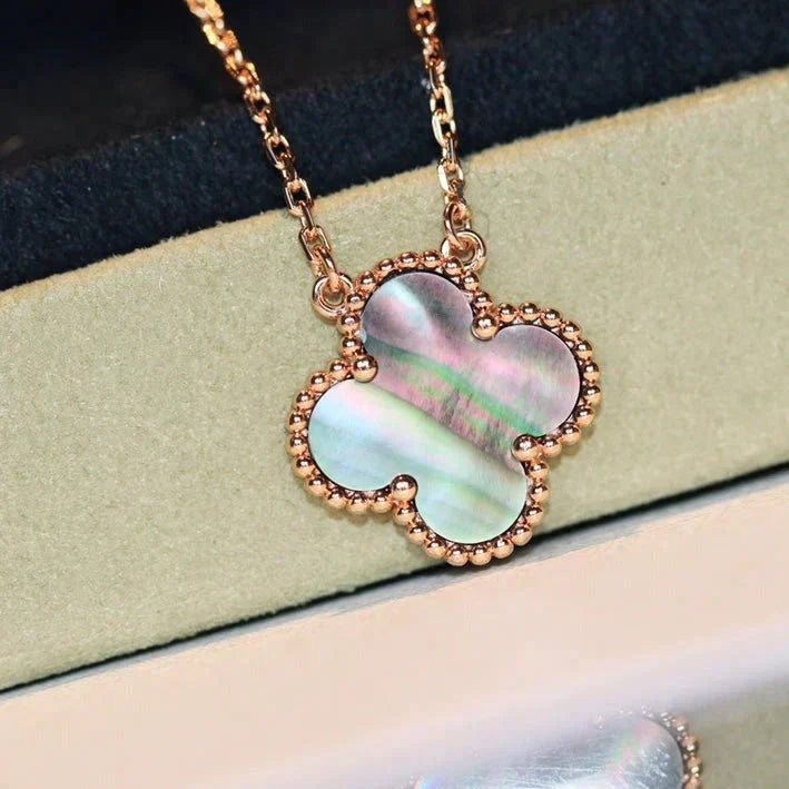 [Royal Top]CLOVER 15MM  GRAY MOTHER OF PEARL NECKLACE