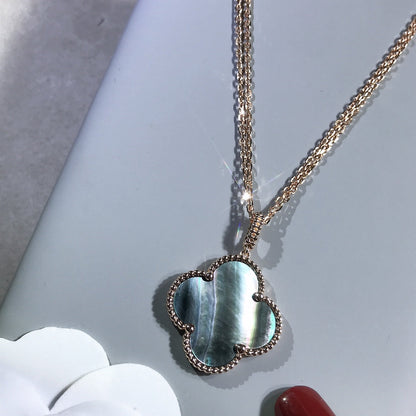 [Royal Top]CLOVER 25MM GOLD DARK MOP BIG CLOVER NECKLACE