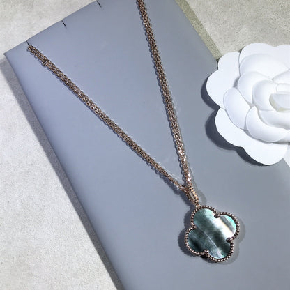 [Royal Top]CLOVER 25MM GOLD DARK MOP BIG CLOVER NECKLACE