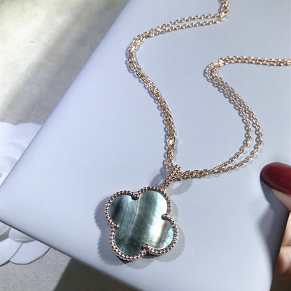 [Royal Top]CLOVER 25MM GOLD DARK MOP BIG CLOVER NECKLACE