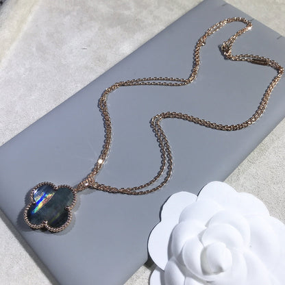 [Royal Top]CLOVER 25MM GOLD DARK MOP BIG CLOVER NECKLACE