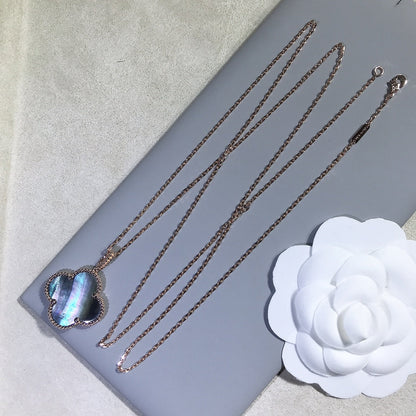 [Royal Top]CLOVER 25MM GOLD DARK MOP BIG CLOVER NECKLACE