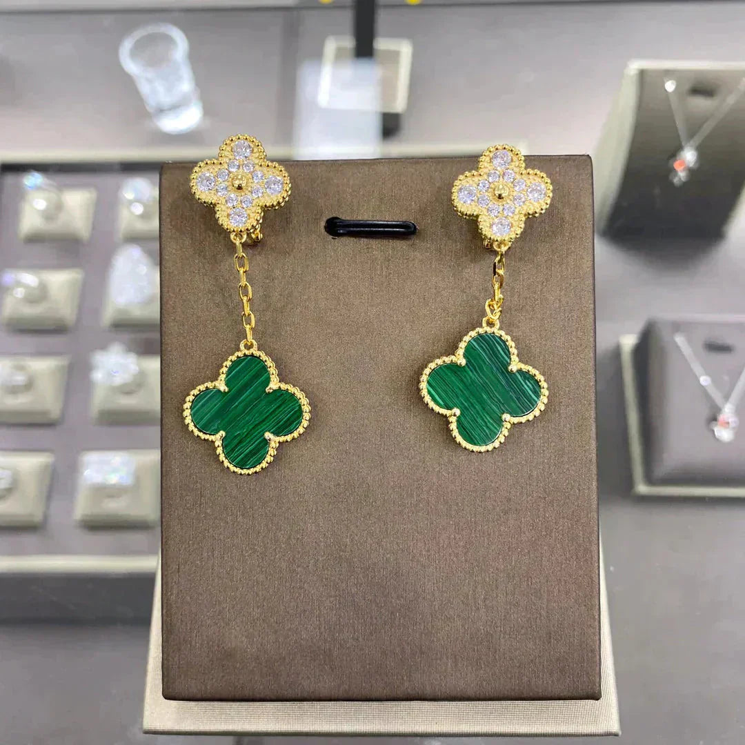 [Royal Top]CLOVER  2 MOTIFS  DIAMOND  EARRINGS (MULTIPLE CHOICESç´