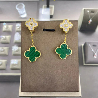 [Royal Top]CLOVER  2 MOTIFS  DIAMOND  EARRINGS (MULTIPLE CHOICESç´