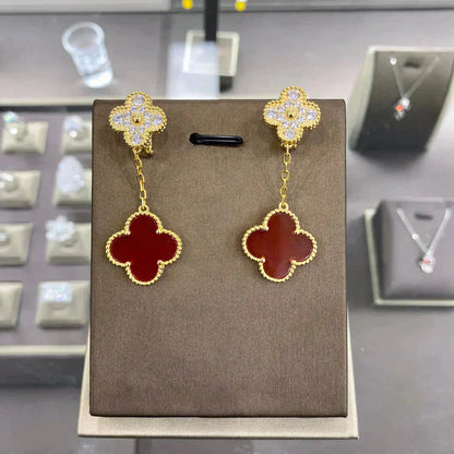 [Royal Top]CLOVER  2 MOTIFS  DIAMOND  EARRINGS (MULTIPLE CHOICESç´