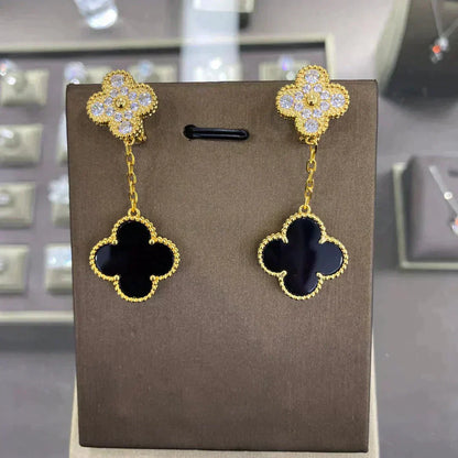 [Royal Top]CLOVER  2 MOTIFS  DIAMOND  EARRINGS (MULTIPLE CHOICESç´