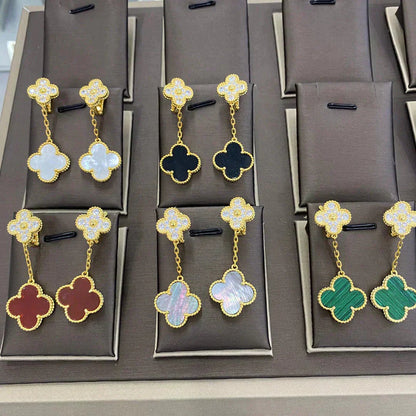 [Royal Top]CLOVER  2 MOTIFS  DIAMOND  EARRINGS (MULTIPLE CHOICESç´