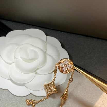 [Royal Top]STAR AND SUN 4 MOTIFS GOLD DIAMONDS BRACELET