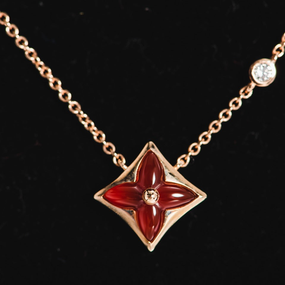 [Royal Top]STAR NECKLACE PINK GOLD 1 DIAMOND