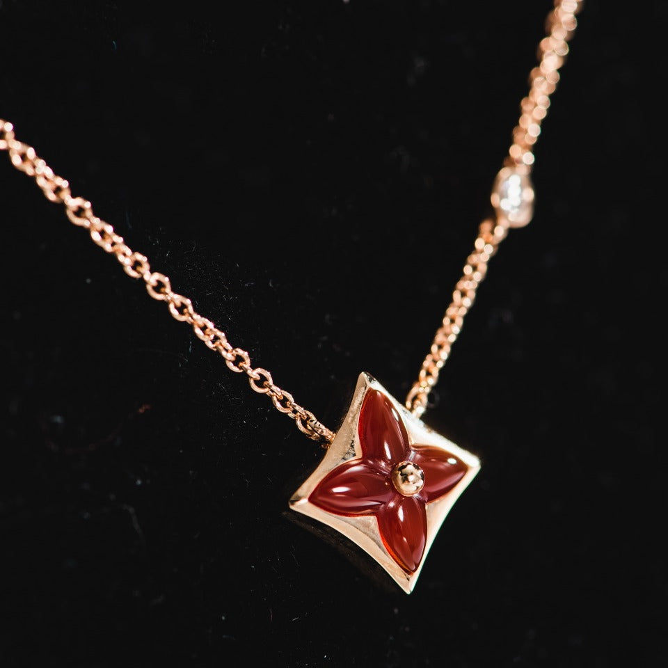 [Royal Top]STAR NECKLACE PINK GOLD 1 DIAMOND