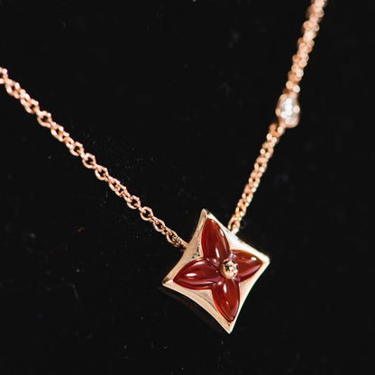 [Royal Top]STAR NECKLACE PINK GOLD 1 DIAMOND