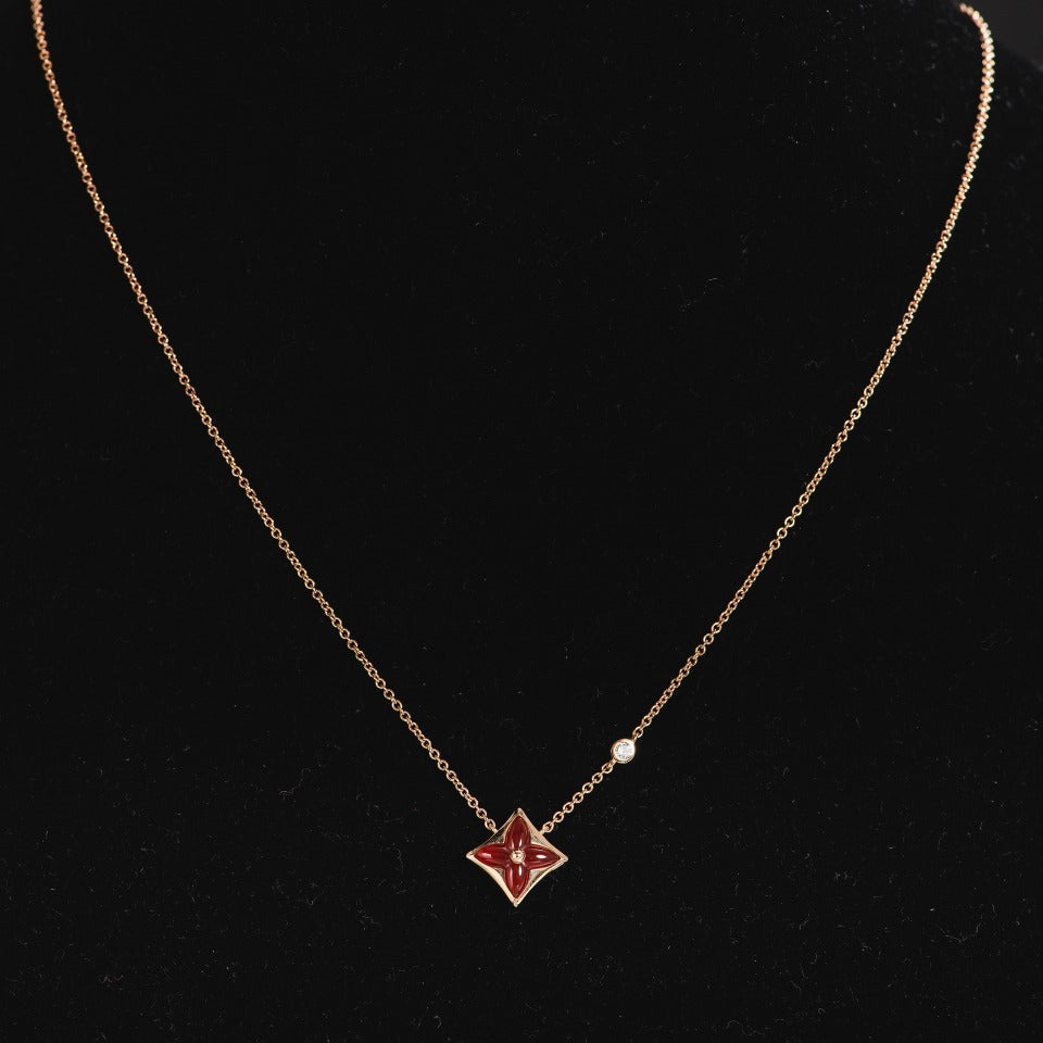 [Royal Top]STAR NECKLACE PINK GOLD 1 DIAMOND