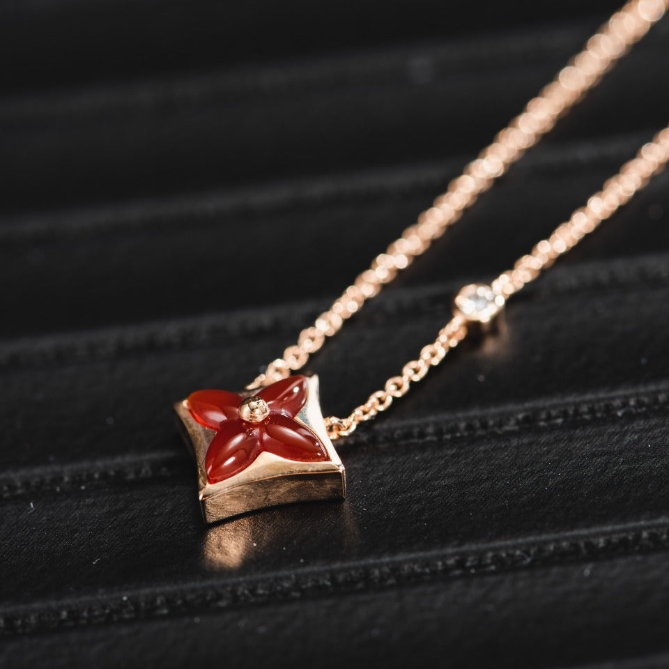 [Royal Top]STAR NECKLACE PINK GOLD 1 DIAMOND