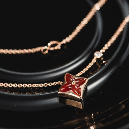 [Royal Top]STAR NECKLACE PINK GOLD 1 DIAMOND