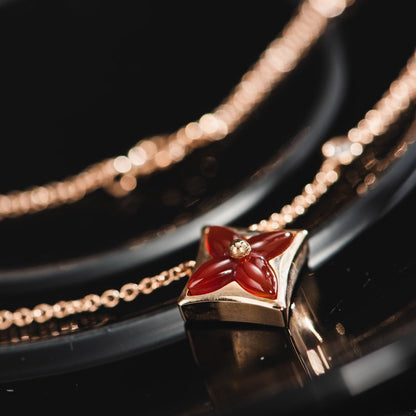 [Royal Top]STAR NECKLACE PINK GOLD 1 DIAMOND