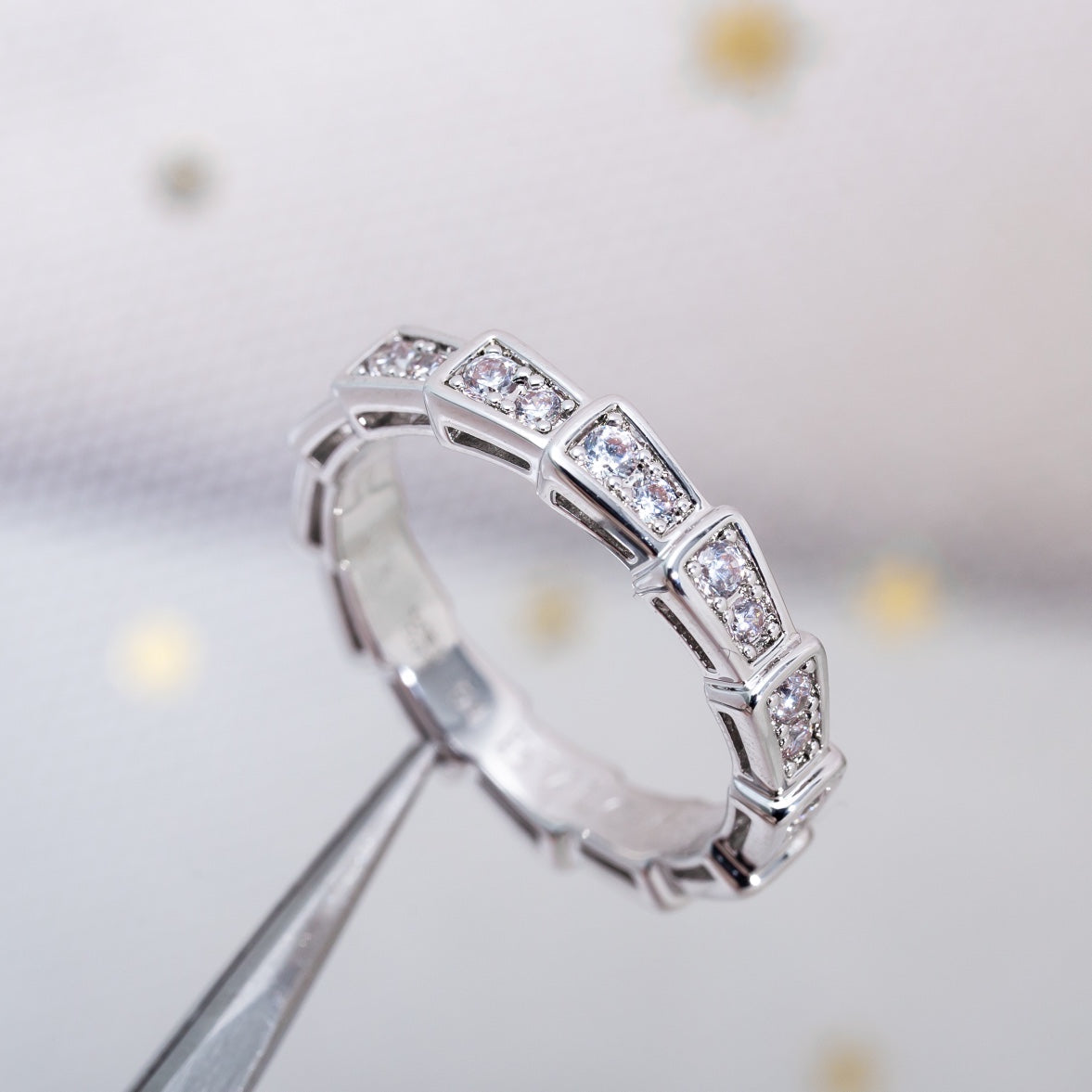 [Royal Top]SERPENTI RING SILVER DIAMOND PAVED 3MM