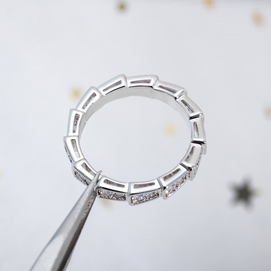 [Royal Top]SERPENTI RING SILVER DIAMOND PAVED 3MM
