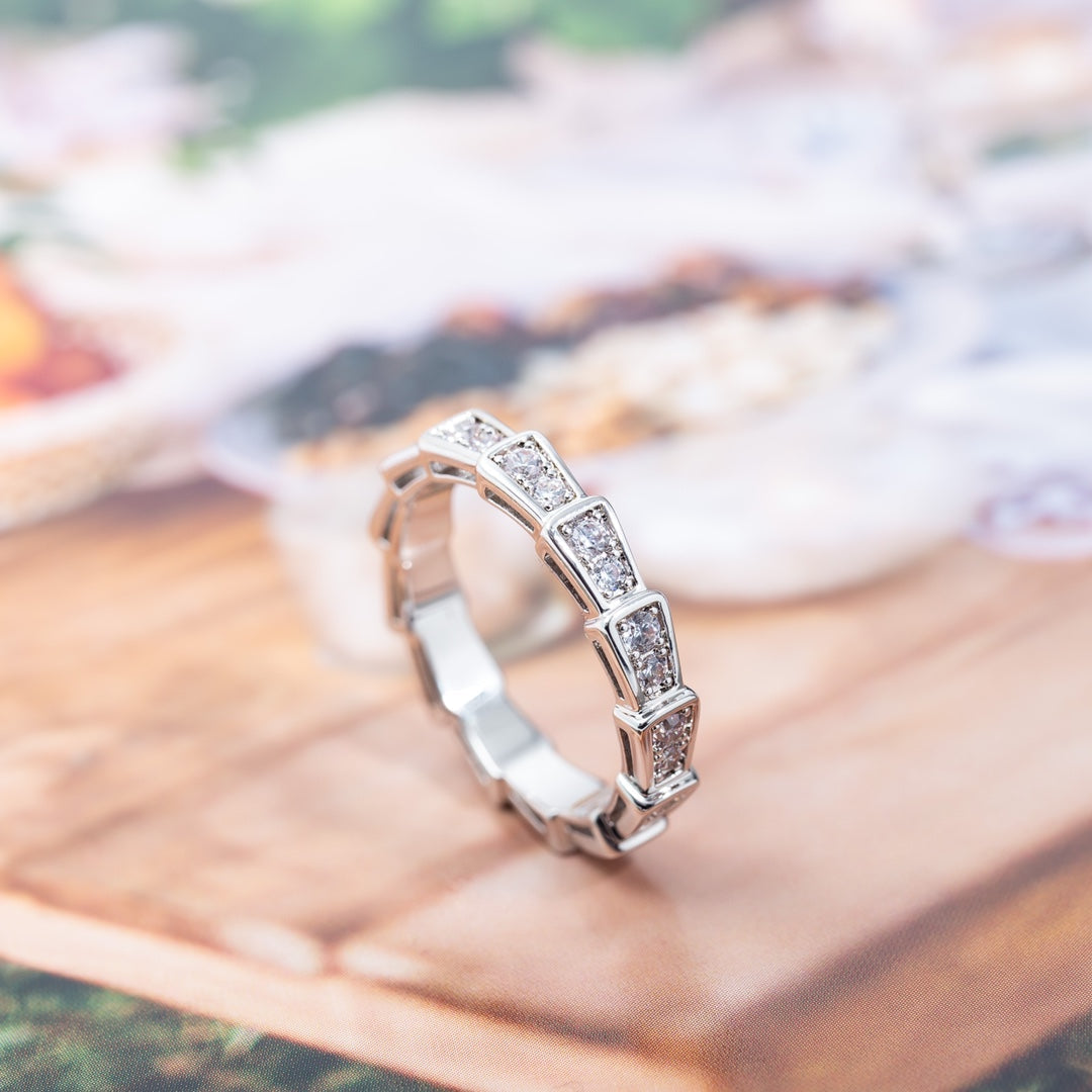 [Royal Top]SERPENTI RING SILVER DIAMOND PAVED 3MM