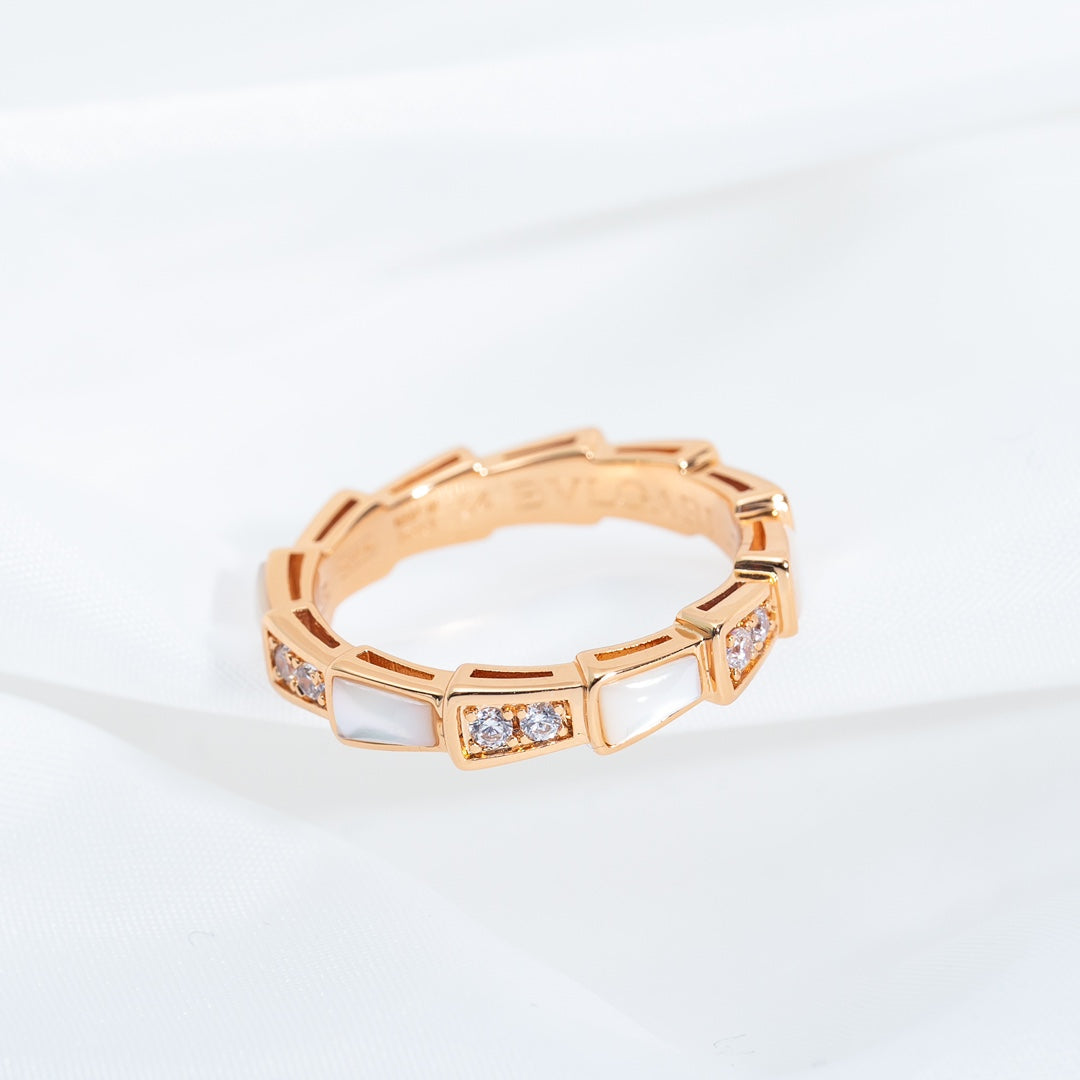 [Royal Top]SERPENTI RING PINK GOLD DIAMOND MOP 3MM