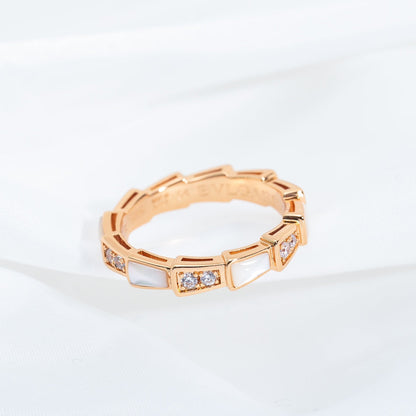 [Royal Top]SERPENTI RING PINK GOLD DIAMOND MOP 3MM