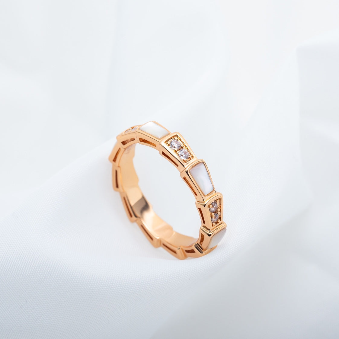 [Royal Top]SERPENTI RING PINK GOLD DIAMOND MOP 3MM