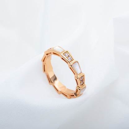 [Royal Top]SERPENTI RING PINK GOLD DIAMOND MOP 3MM