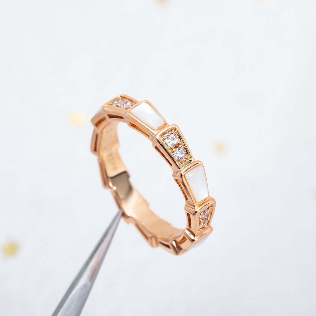 [Royal Top]SERPENTI RING PINK GOLD DIAMOND MOP 3MM