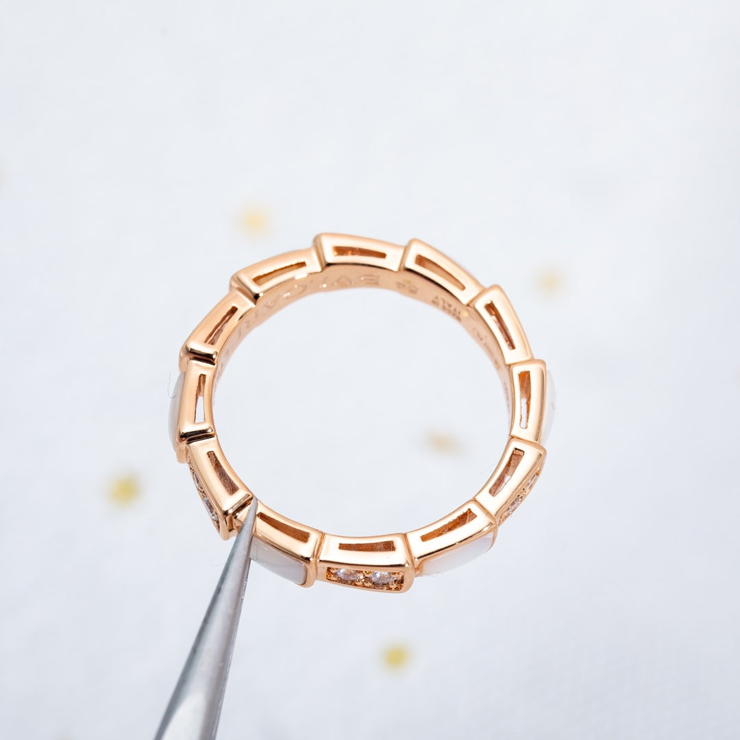[Royal Top]SERPENTI RING PINK GOLD DIAMOND MOP 3MM