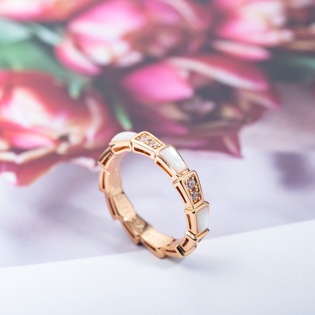 [Royal Top]SERPENTI RING PINK GOLD DIAMOND MOP 3MM