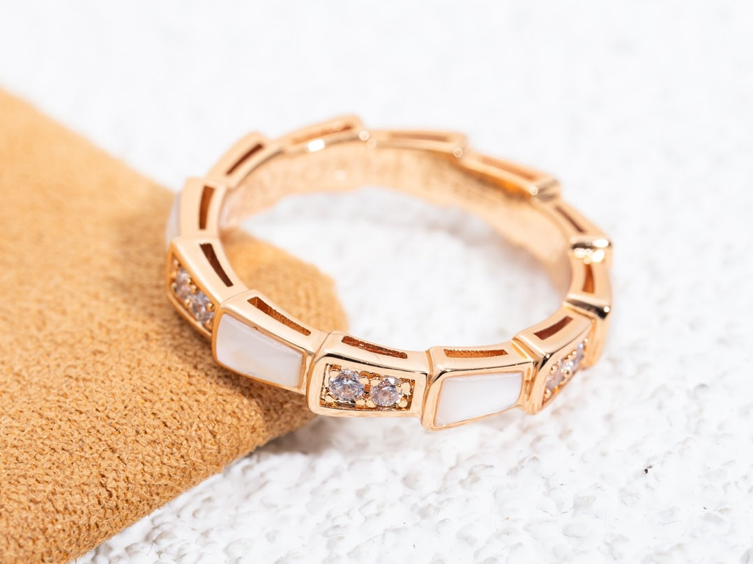 [Royal Top]SERPENTI RING PINK GOLD DIAMOND MOP 3MM