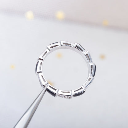 [Royal Top]SERPENTI RING SILVER  DIAMOND BLACK MOP 3MM