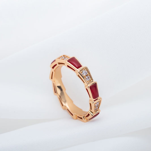 [Royal Top]SERPENTI RING PINK GOLD CARNELIAN DIAMOND 3MM