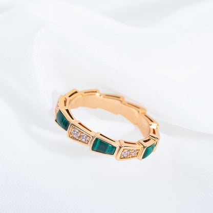 [Royal Top]SERPENTI RING PINK GOLD MALACHITE DIAMOND 3MM