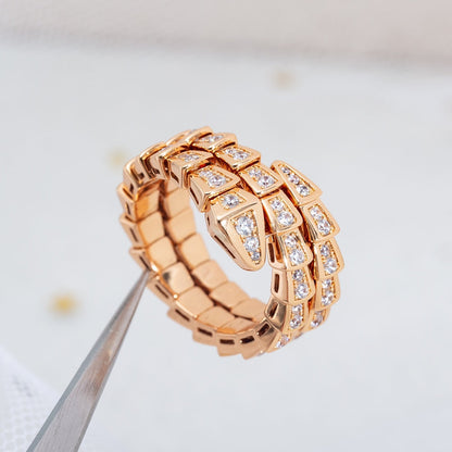 [Royal Top]SERPENTI RING PINK GOLD DIAMOND DOUBLE ROW