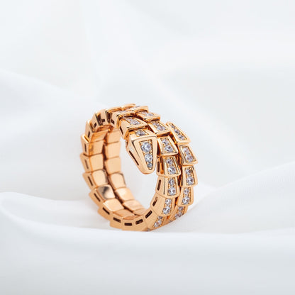 [Royal Top]SERPENTI RING PINK GOLD DIAMOND DOUBLE ROW