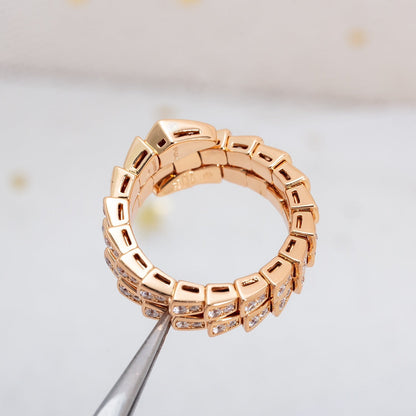 [Royal Top]SERPENTI RING PINK GOLD DIAMOND DOUBLE ROW