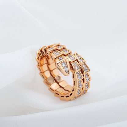 [Royal Top]SERPENTI RING PINK GOLD DIAMOND DOUBLE ROW
