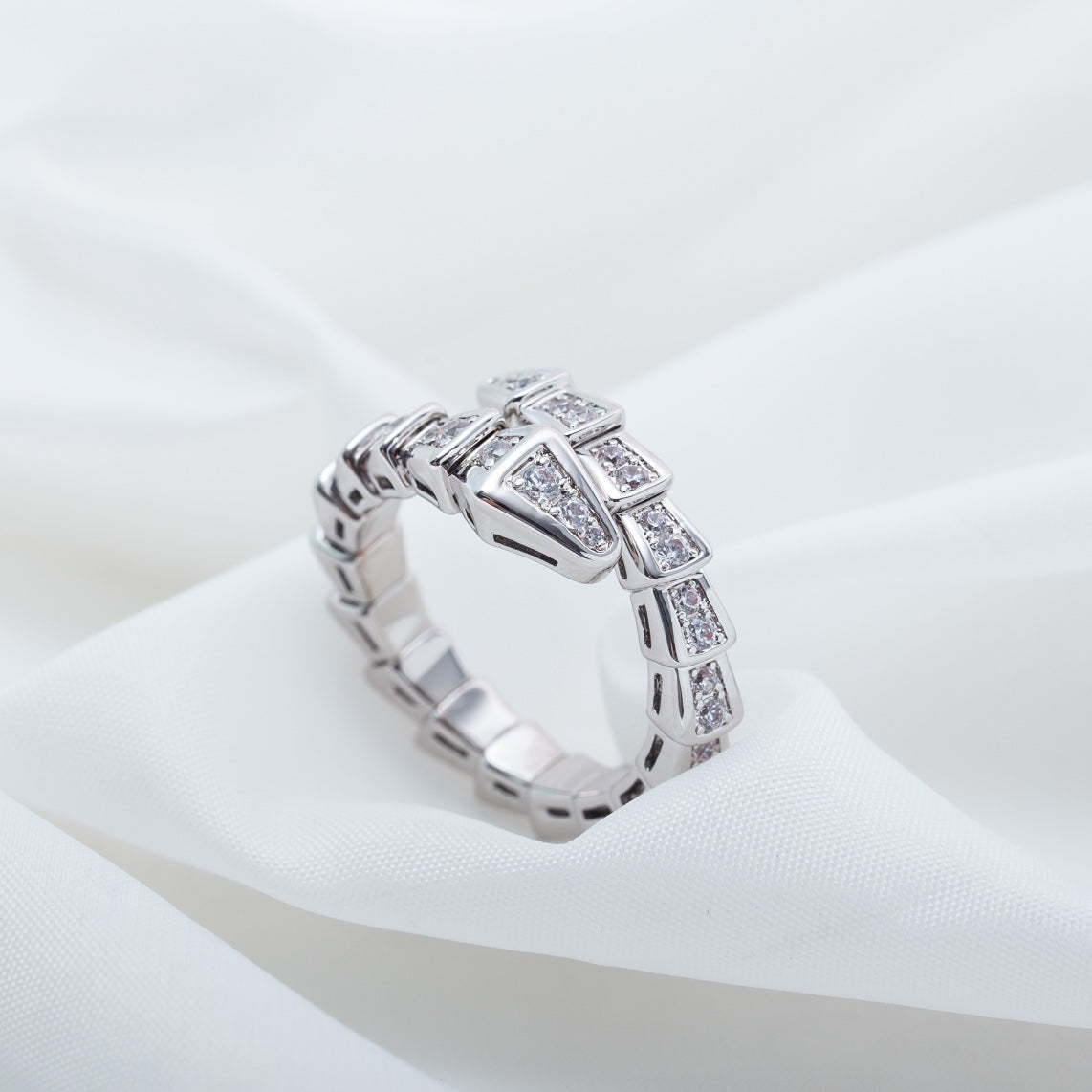 [Royal Top]SERPENTI RING SILVER DIAMOND PAVED 4MM