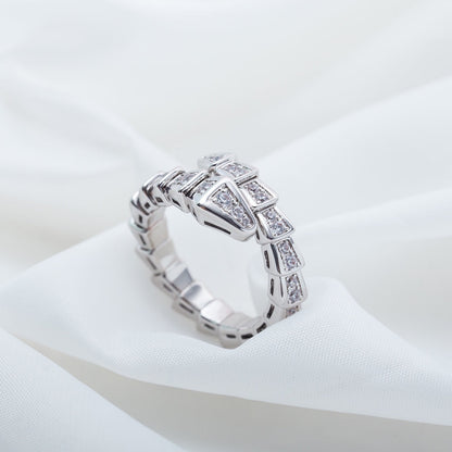 [Royal Top]SERPENTI RING SILVER DIAMOND PAVED 4MM