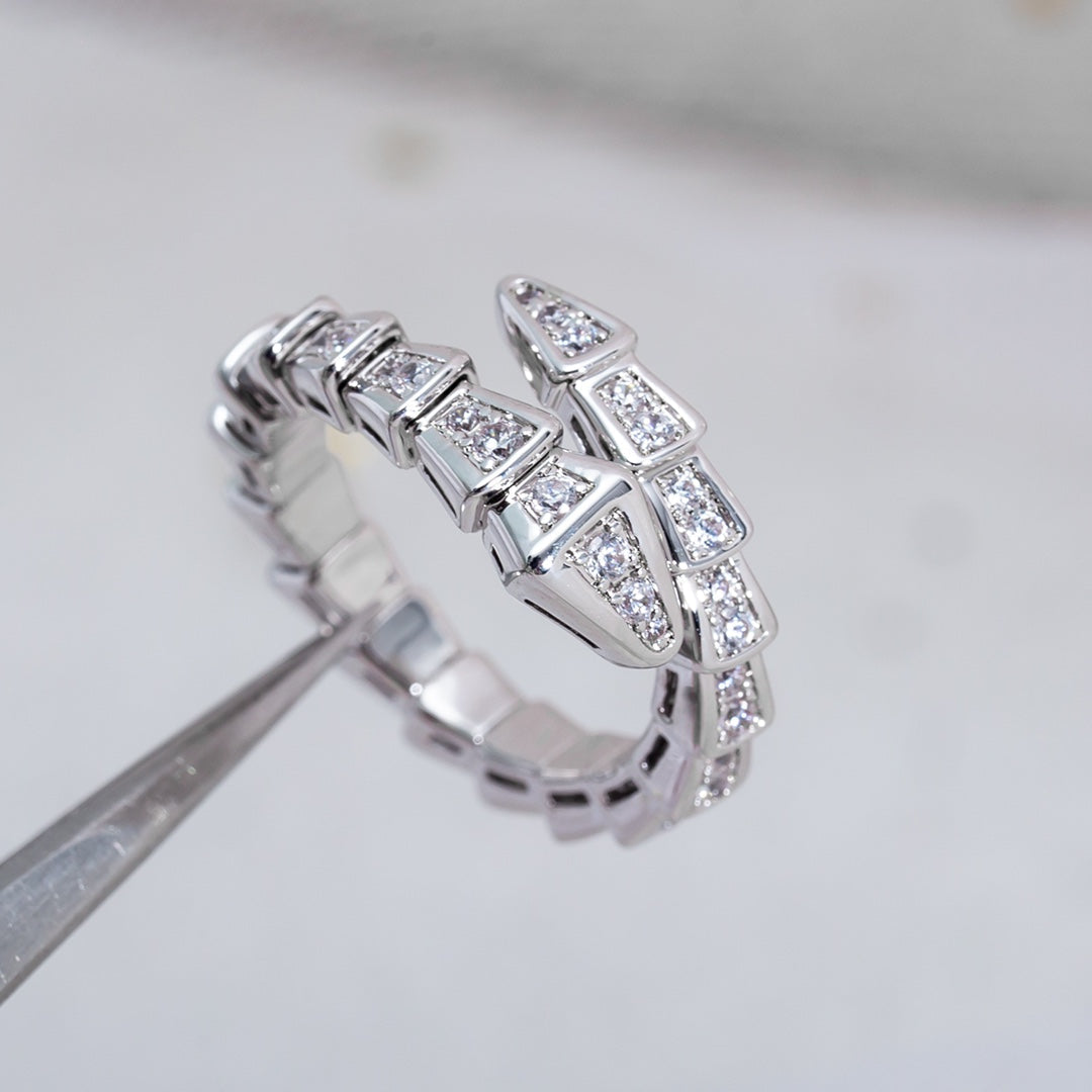 [Royal Top]SERPENTI RING SILVER DIAMOND PAVED 4MM