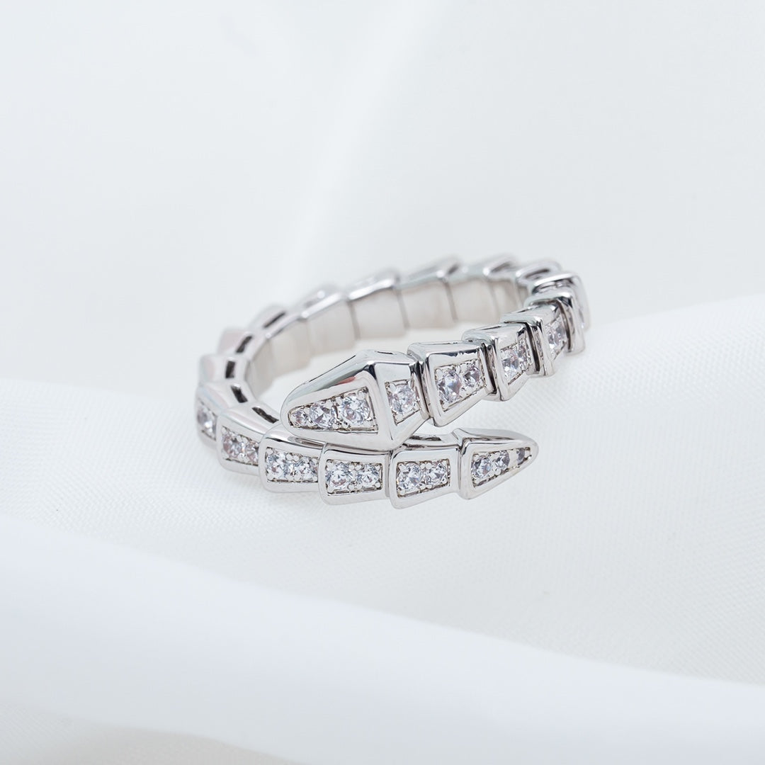 [Royal Top]SERPENTI RING SILVER DIAMOND PAVED 4MM