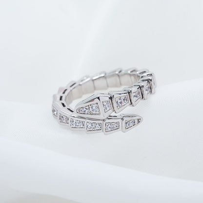[Royal Top]SERPENTI RING SILVER DIAMOND PAVED 4MM