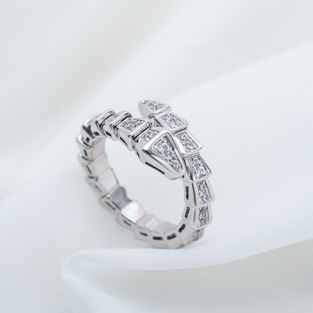 [Royal Top]SERPENTI RING SILVER DIAMOND PAVED 4MM
