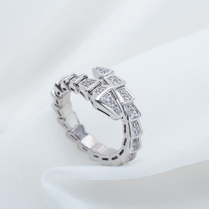 [Royal Top]SERPENTI RING SILVER DIAMOND PAVED 4MM