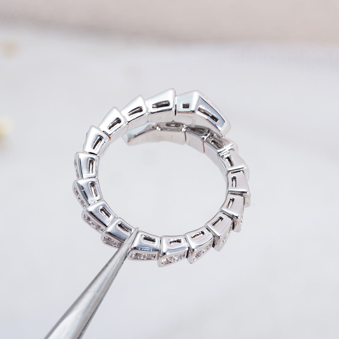 [Royal Top]SERPENTI RING SILVER DIAMOND PAVED 4MM