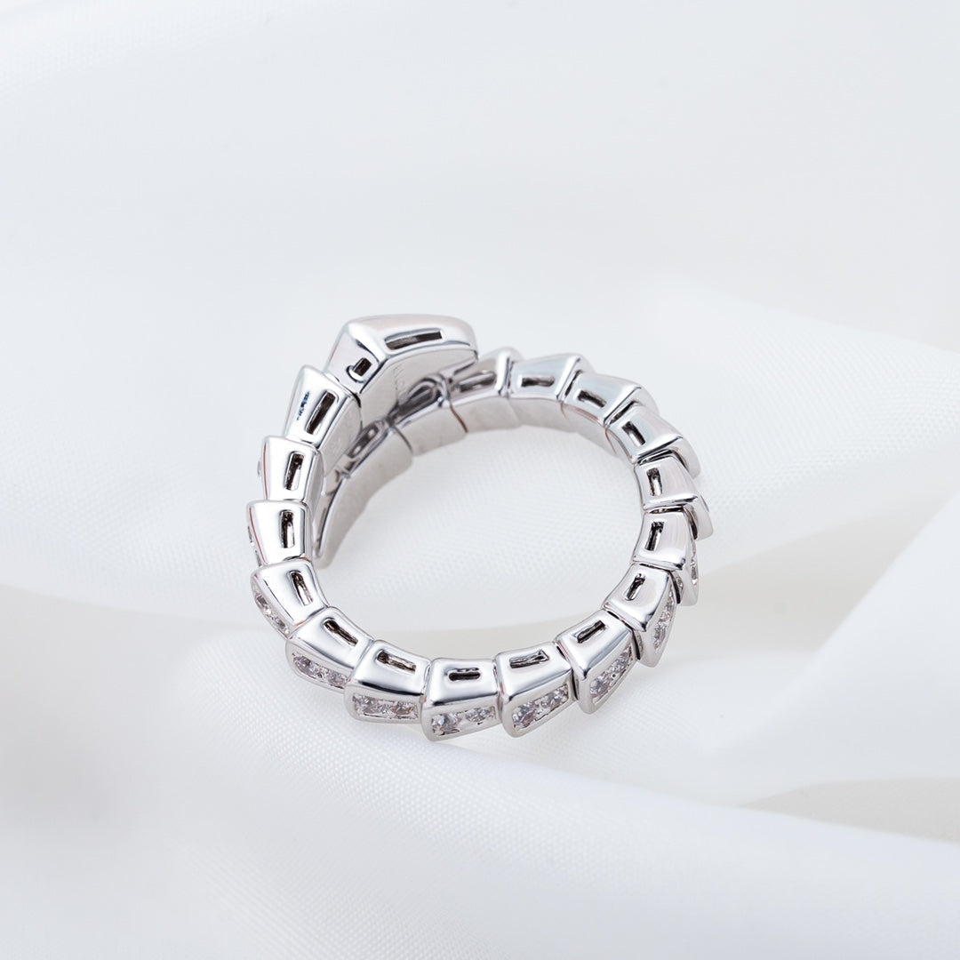 [Royal Top]SERPENTI RING SILVER DIAMOND PAVED 4MM