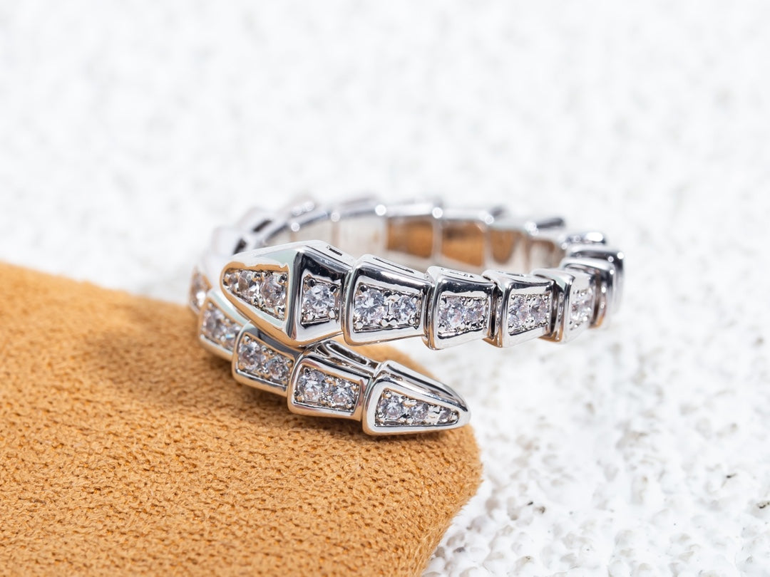 [Royal Top]SERPENTI RING SILVER DIAMOND PAVED 4MM