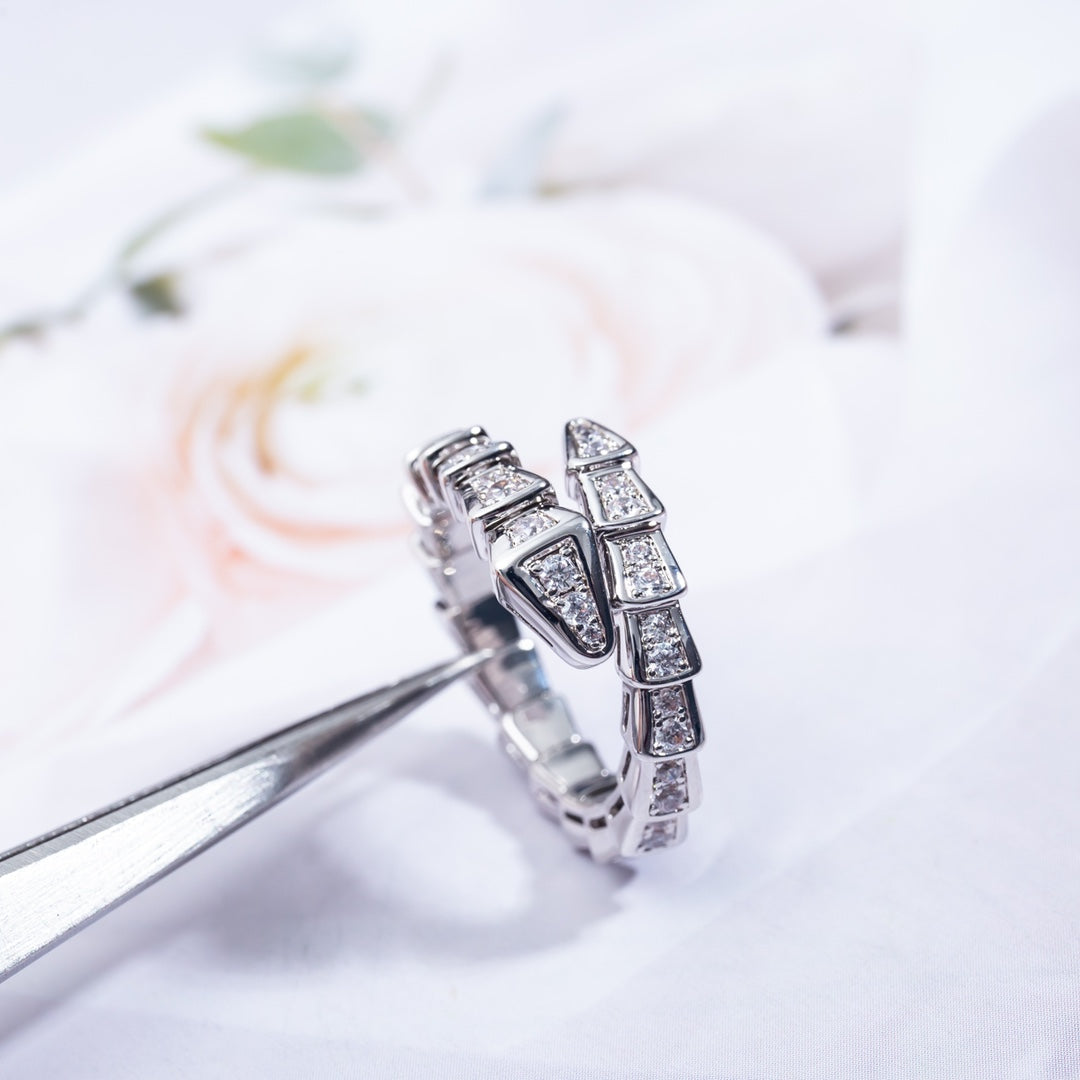 [Royal Top]SERPENTI RING SILVER DIAMOND PAVED 4MM